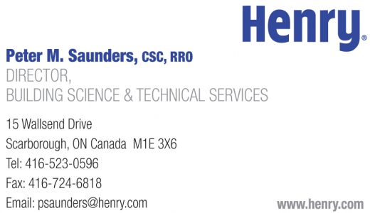 HENRY COMPANY CANADA INC. - Booth 46 