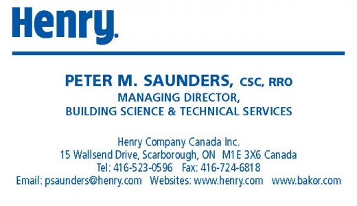 HENRY COMPANY CANADA INC. - Booth 37 