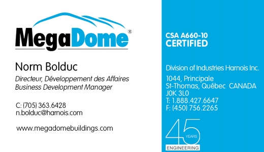 MEGADOME BUILDINGS (A DIVISION OF HARNOIS INDUSTRIES) - Booth 22 